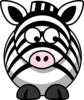Zebra Looking Right-down Clip Art