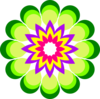 Geometric Flower Multicolor Clip Art