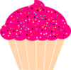 Cupcake With Pink Frosting And Sprinkles Clip Art