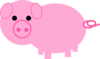 Pink Pig Pink Outline Clip Art