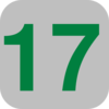 Number 17 Grey Flat Icon Clip Art