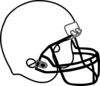 Football Helmet White Black Clip Art
