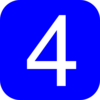 Blue, Rounded, Square With Number 4 Clip Art