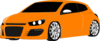 Orange Sports Car Clip Art