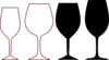 Wine Glasses Silhouette Clip Art