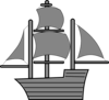 Gray Pirate Ship Clip Art