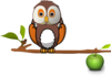 Owl Sitting On A Branch  Clip Art