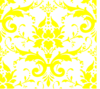 Yellow On White Damask Clip Art