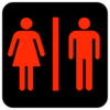 Large Man Woman Bathroom Sign Red Clip Art