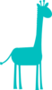 Aqua Giraffe Profile Clip Art