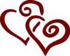 Red Swirly Hearts Clip Art