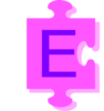 Letter E Inside Puzzle Piece Clip Art