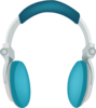 Blue Headphones Clip Art