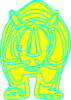 Rhino Yellow Blue Clip Art