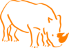 2 Horn Orange Rhino Clip Art