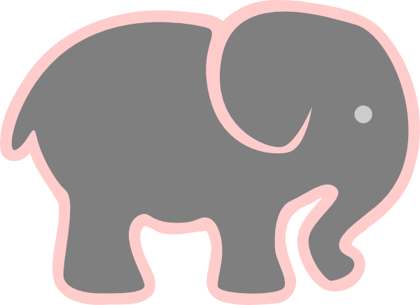 Grey Elephant With Pink Clip Art at Clker.com - vector clip art online,  royalty free & public domain