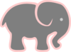 Grey Elephant With Pink Clip Art