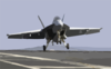 An F/a-18f Super Hornet Makes An Arrested Landing On The Flight Deck Of Uss John C. Stennis (cvn 74). Clip Art