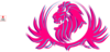 Pink Purple And Blue Lion Crest Clip Art