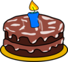 Cake With 1 Candle Clip Art