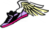 Running Shoe With Wings Purple/pink Clip Art