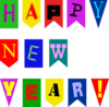 New Year Flags  Clip Art