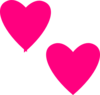 Hot Pink Double Hearts Clip Art
