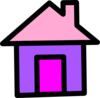 House In Pink And Purple Clip Art
