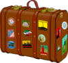 Suitcase With Stickers Clip Art
