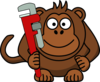 Cartoon Monkey With Wrench Clip Art