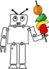 Robot With Fruit Kabob Clip Art