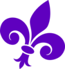 Purple Fleur De Lis On Angle Clip Art