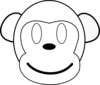 Monkey Outline Happy Clip Art