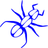 Ant Outline Blue Clip Art
