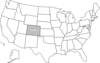 United States Map With Colorado Highlighted Clip Art