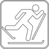 Cross Country Skiing Sign Outline Clip Art