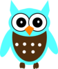 Cute Blue Owl3 Clip Art