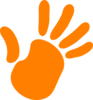 Orange Hand  Clip Art