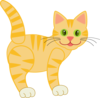 Yellow Striped Cat Clip Art