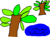 Pond And Tree Clip Art