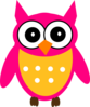Pink Yellow Owl Clip Art