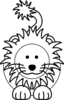 Cartoon Lion Bw Clip Art