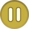 Gold Brown Plain Pause Button Icon Clip Art