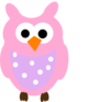 Pink Owl And Dots Clip Art