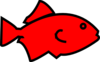 Fish Outline-red Clip Art