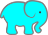 Elephant -aqua-1 Clip Art