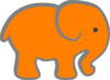 Orange And Grey Elephant Clip Art