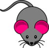 Pink Ear Gray Mouse Clip Art