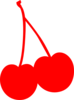 Large Red Cherry Two Clip Art