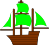Green Pirate Ship Clip Art